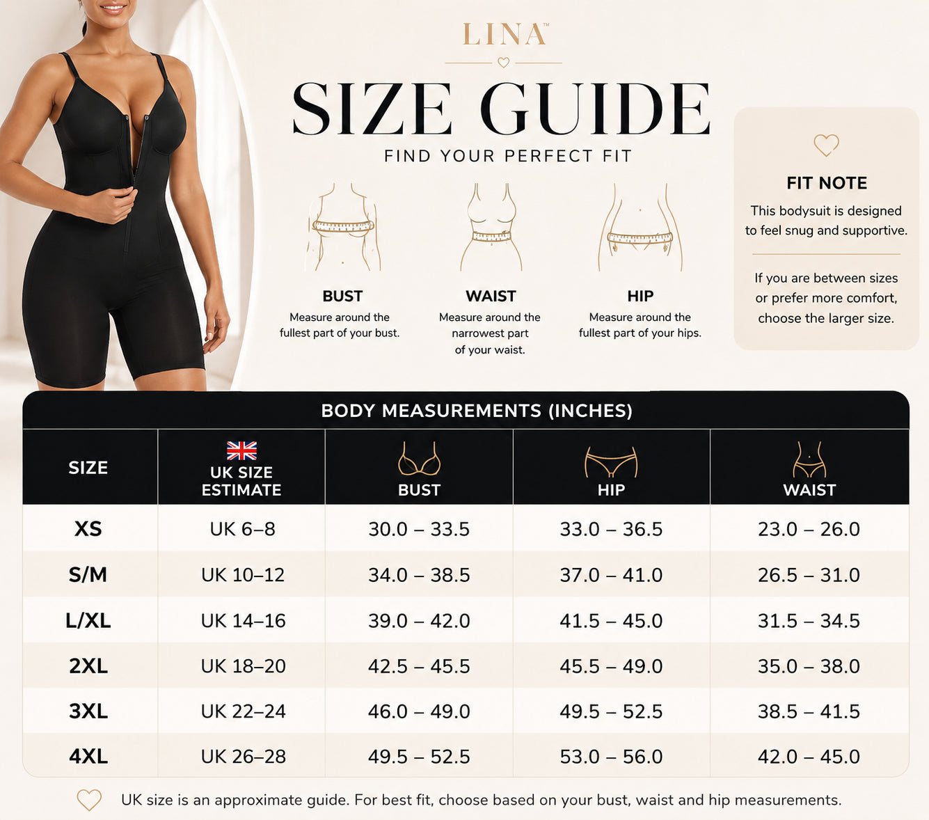 Lina™ Zip-Front Shapewear Bodysuit — Smooths, Shapes & Supports All Day