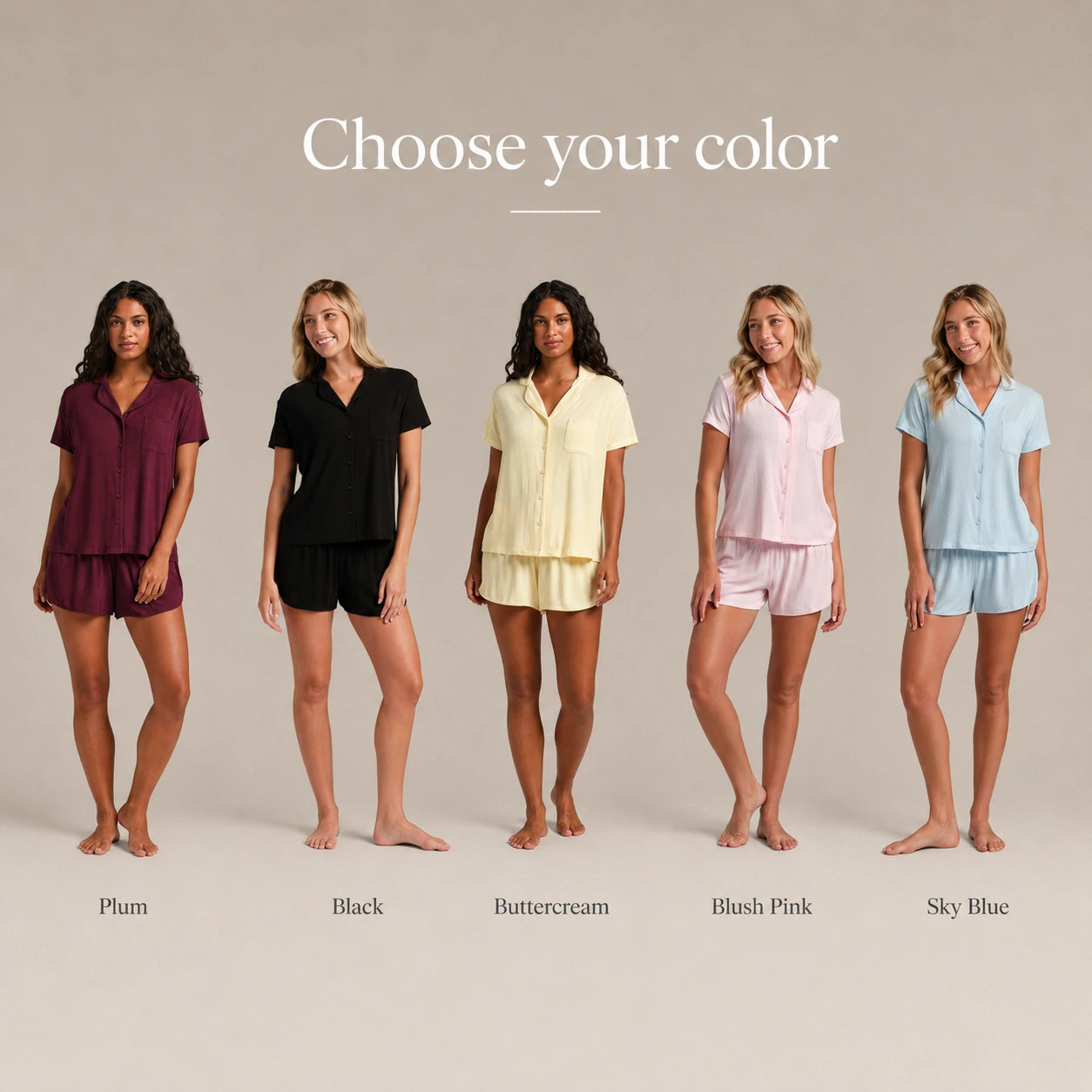 Lunelle™ Soft Ribbed Short Sleeve Pajama Lounge Set