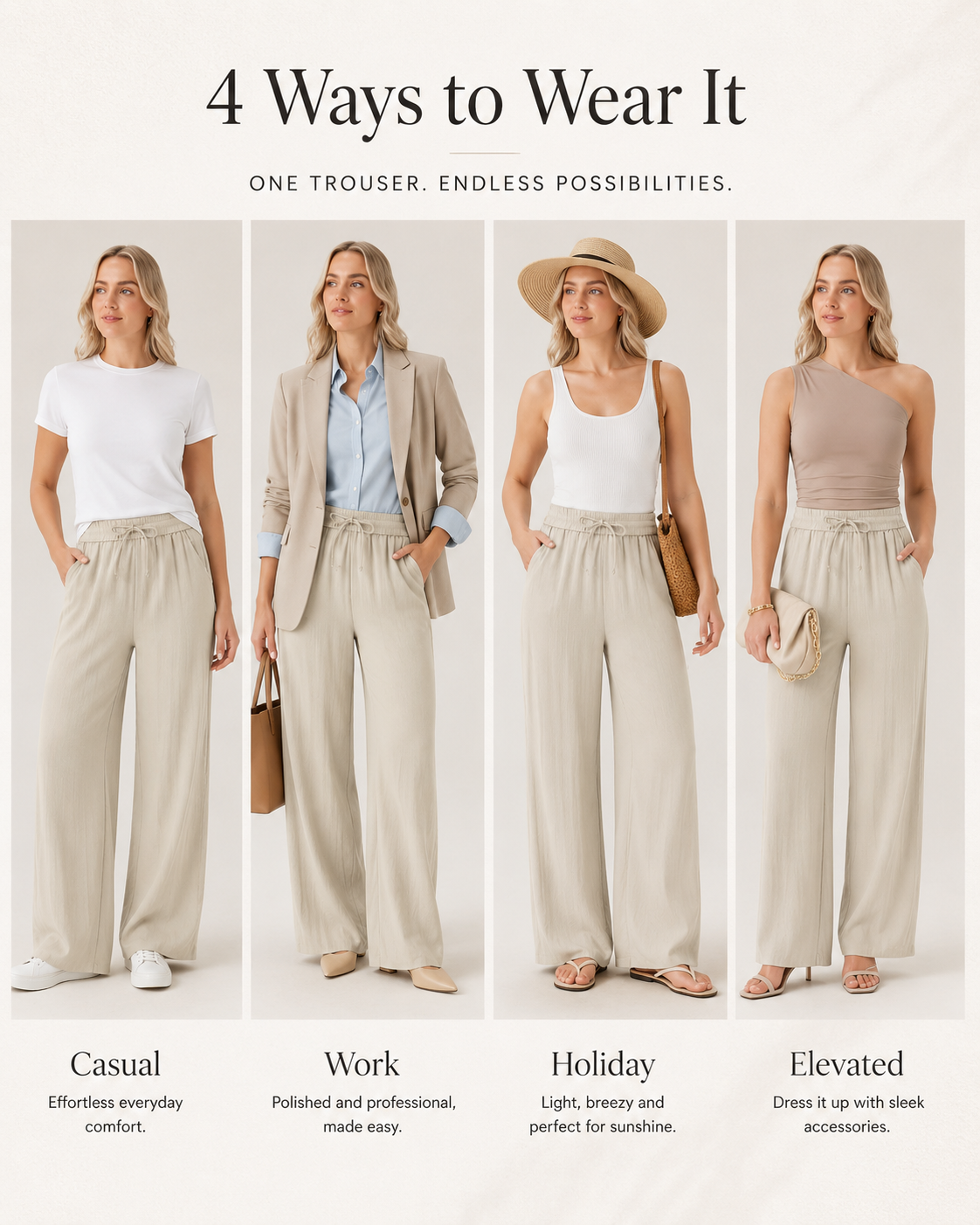Lina™ High-Waisted Wide Leg Trousers