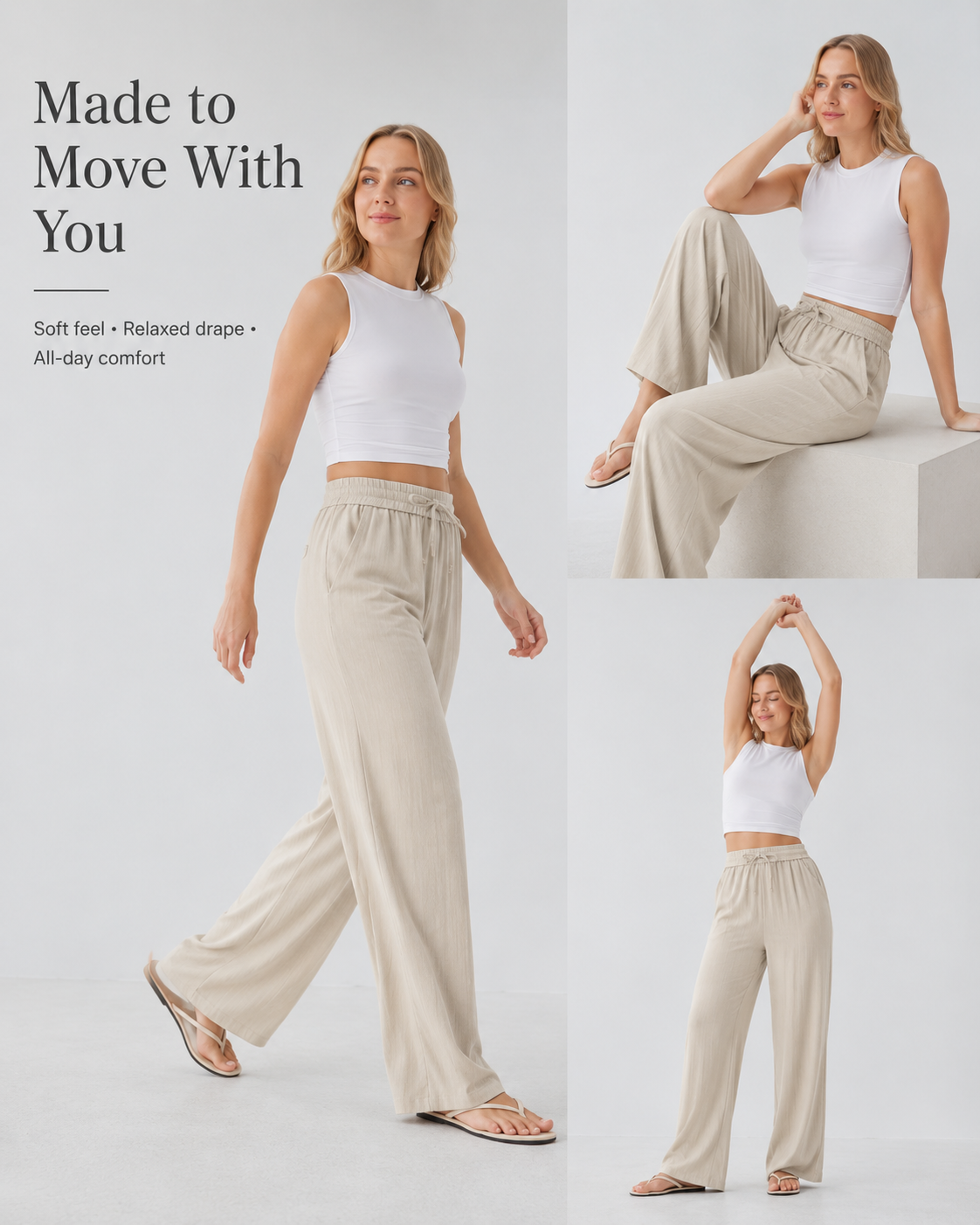 Lina™ High-Waisted Wide Leg Trousers