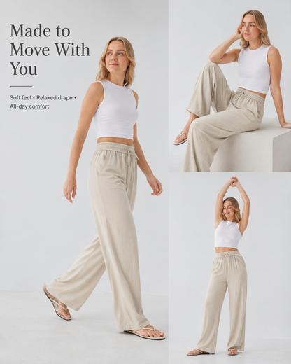Lina™ High-Waisted Wide Leg Trousers