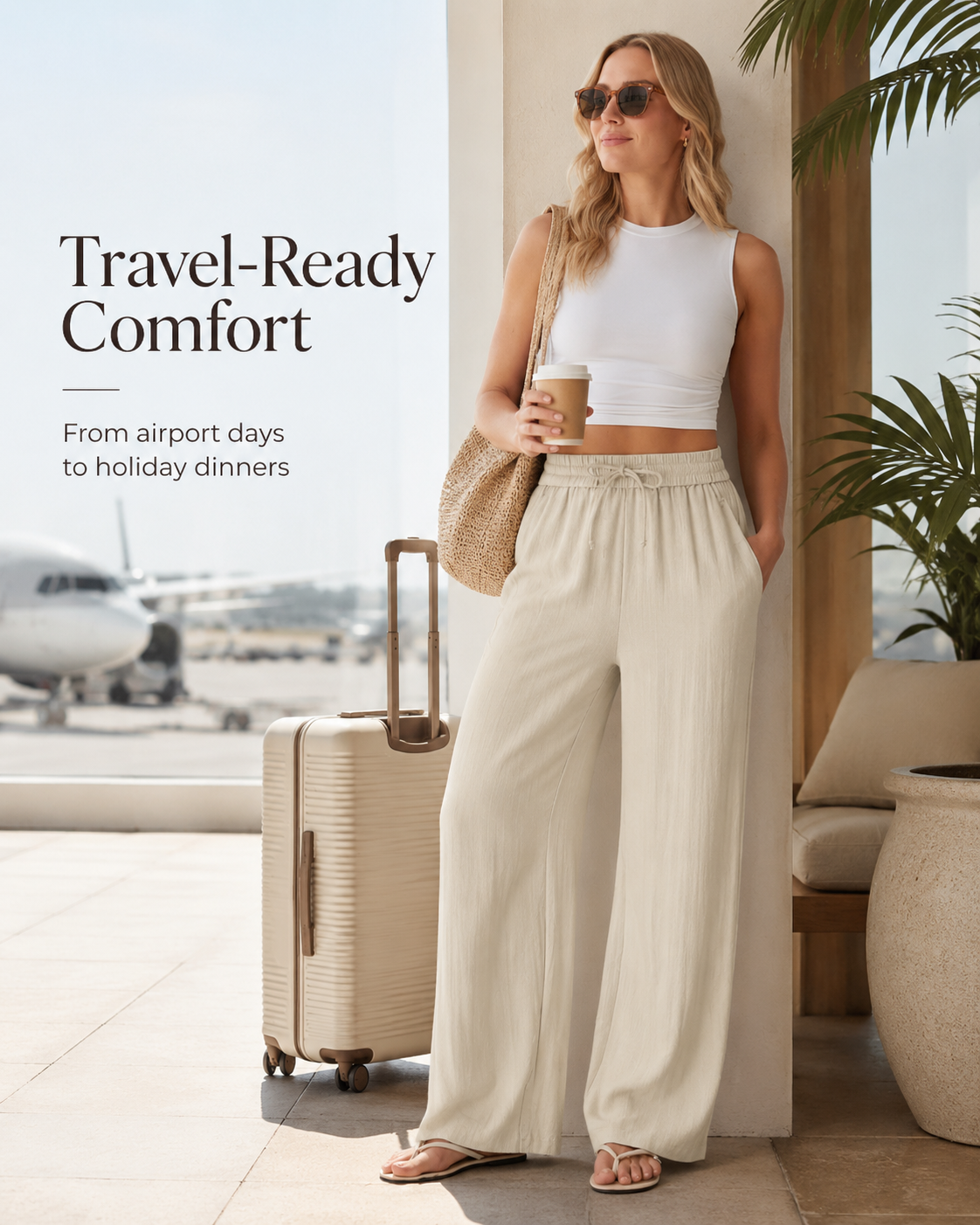 Lina™ High-Waisted Wide Leg Trousers